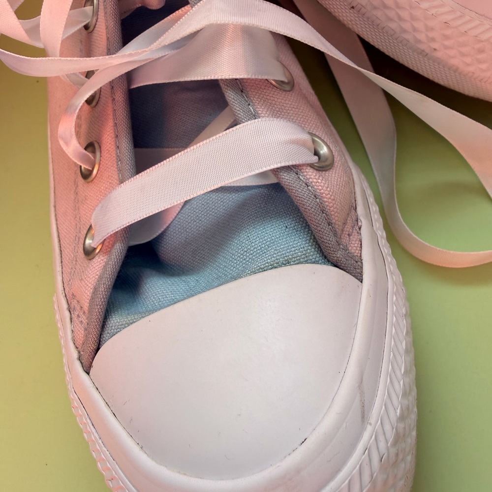 Converse All Stars Light Pink & Blue High-Top Sneakers - Picture 6 of 15